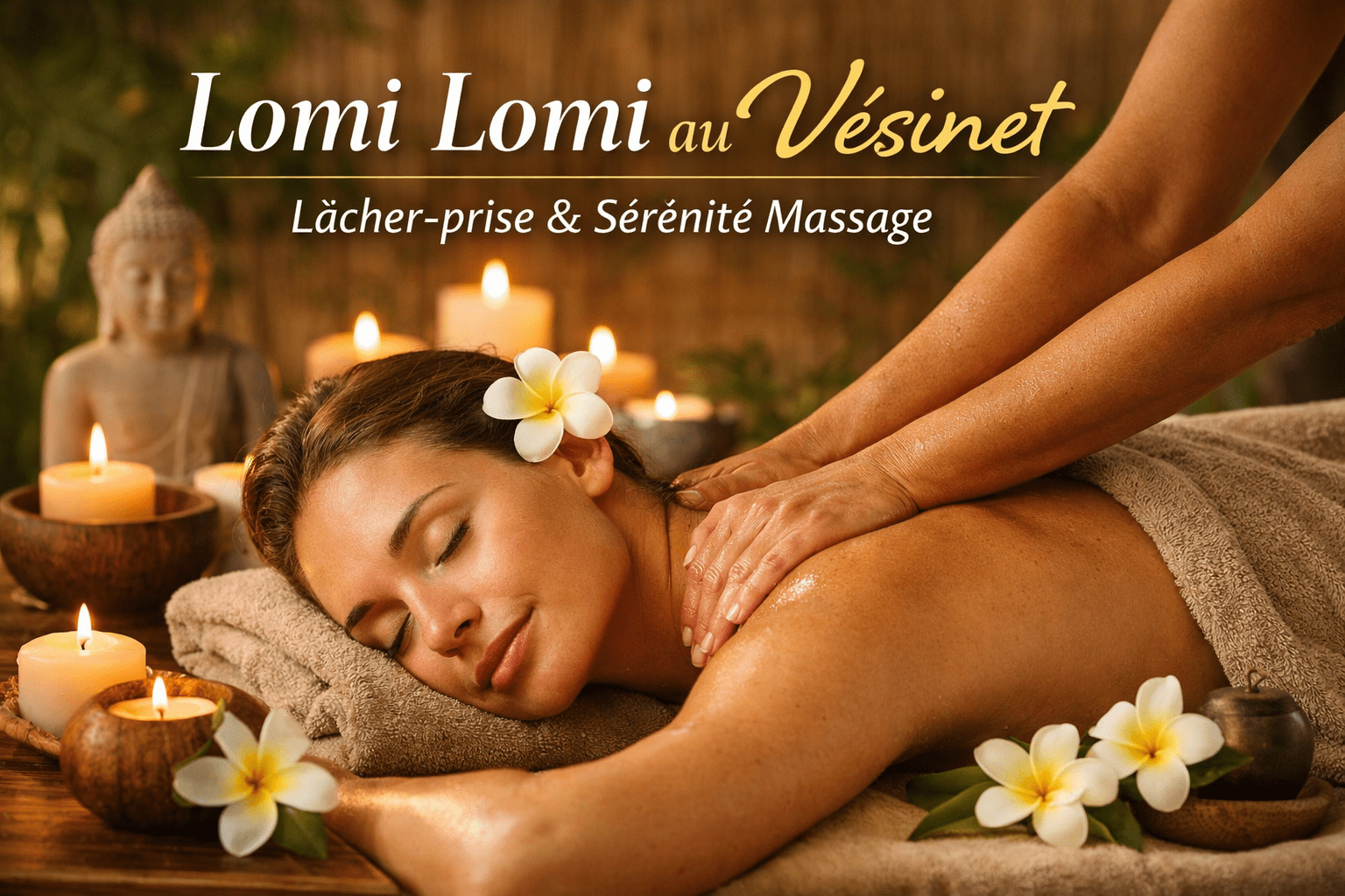 Massage Lomi Lomi au Vésinet chez Sérénité Massage, soin hawaïen relaxant aux mouvements enveloppants pour un lâcher-prise profond
