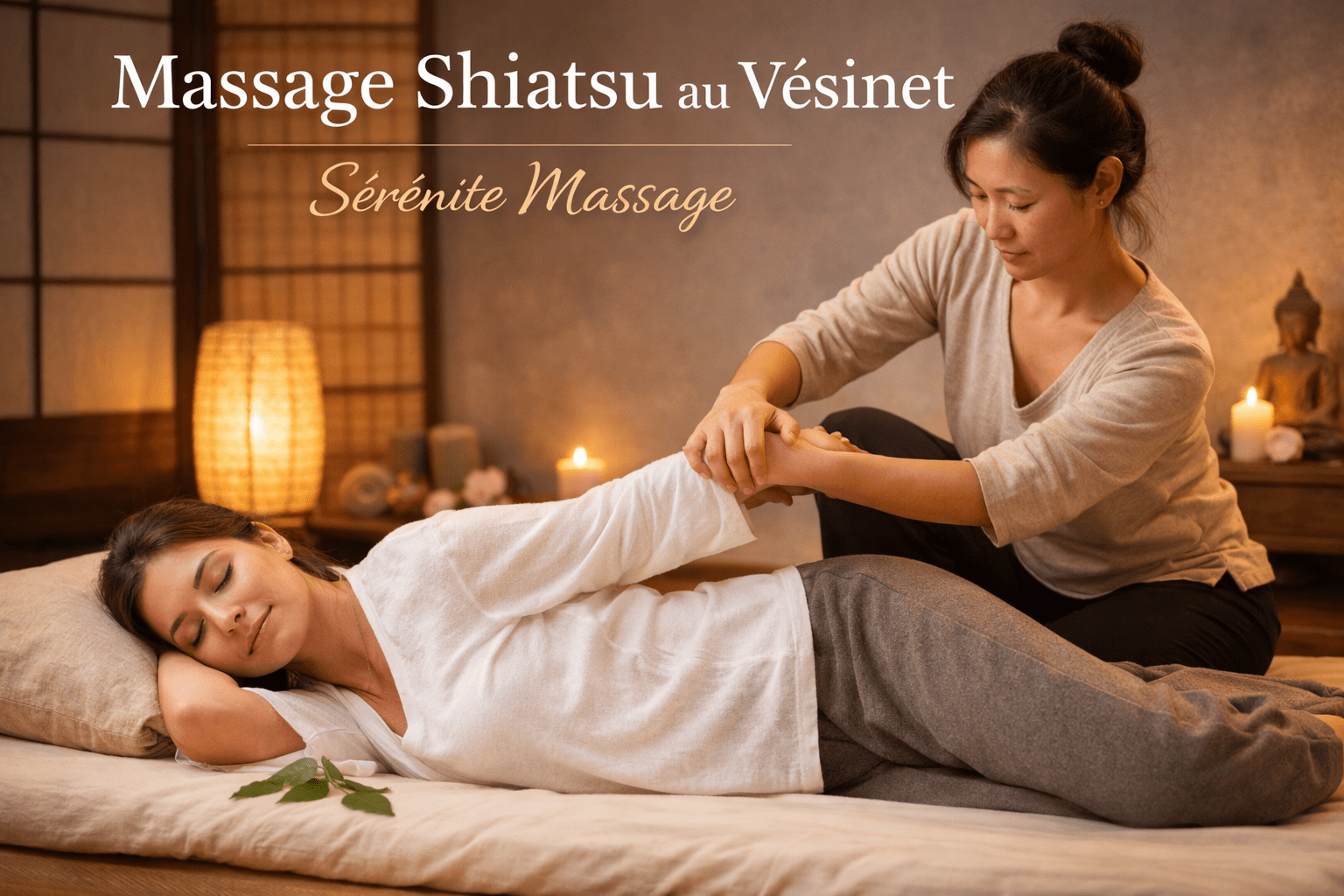 Massage Shiatsu au Vésinet réalisé par Sérénité Massage dans une ambiance zen et relaxante